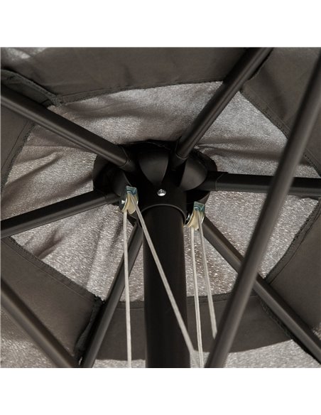 Outsunny 2.8m Patio Parasols Umbrellas Outdoor 6 Ribs Sunshade Canopy Manual Push Garden Backyard Furniture, Dark Grey 84D-067CG - pic 50090 | FastDaddyshop