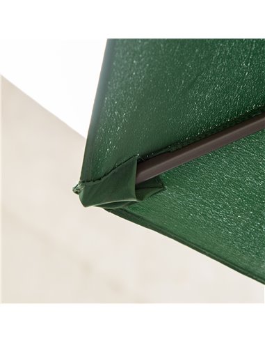 Outsunny 2.8m Patio Parasols Umbrellas Outdoor 6 Ribs Sunshade Canopy Manual Push Garden Backyard Furniture, Green 84D-067GN