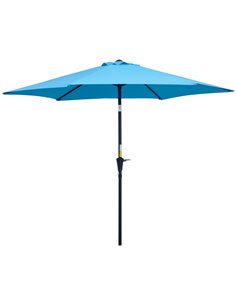 Outsunny 2.7M Patio Tilt Umbrella Sun Parasol, Blue 84D-032BU