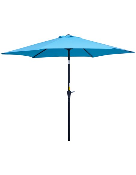 Outsunny 2.7M Patio Tilt Umbrella Sun Parasol, Blue 84D-032BU - pic 50137 | FastDaddyshop