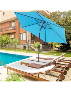 Outsunny 2.7M Patio Tilt Umbrella Sun Parasol, Blue 84D-032BU 2