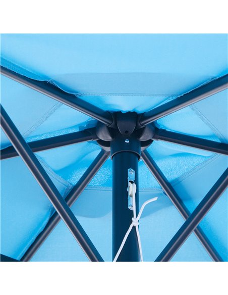 Outsunny 2.7M Patio Tilt Umbrella Sun Parasol Outdoor Garden Sun Shade Aluminium Frame with Crank（Blue） 84D-032BU - pic 50145 | FastDaddyshop