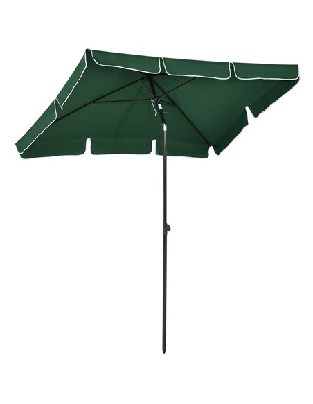 Outsunny 2M x 1.25M Aluminium Sun Umbrella Parasol, Green 84D-016GN - pic 50146 | FastDaddyshop