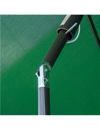 Outsunny Aluminium Sun Umbrella Parasol Patio Garden Rectangular Tilt 2M x 1.25M Green 84D-016GN