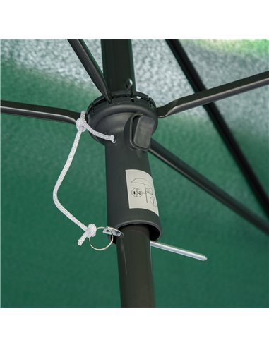 Outsunny Aluminium Sun Umbrella Parasol Patio Garden Rectangular Tilt 2M x 1.25M Green 84D-016GN