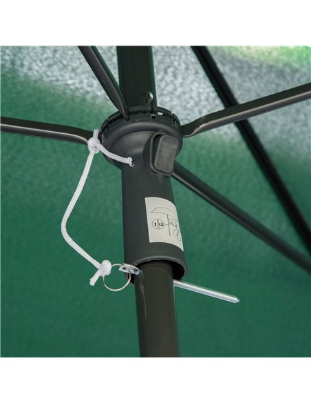 Outsunny Aluminium Sun Umbrella Parasol Patio Garden Rectangular Tilt 2M x 1.25M Green 84D-016GN - pic 50154 | FastDaddyshop