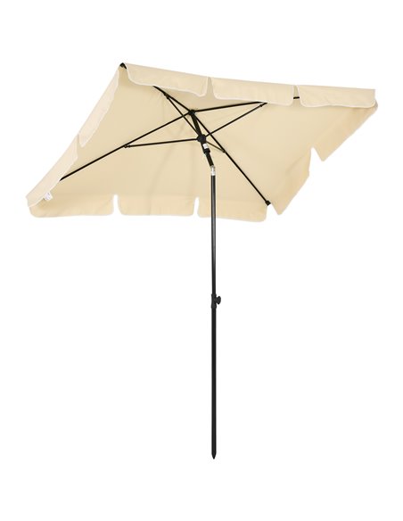 Outsunny 2M x 1.25M Aluminium Sun Umbrella Parasol, Beige 84D-016BG - pic 50155 | FastDaddyshop
