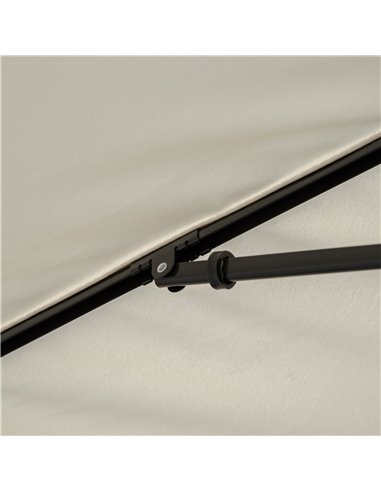 Outsunny Aluminium Sun Umbrella Parasol Patio Garden Rectangular Tilt 2M x 1.25M Beige 84D-016BG