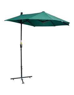 Outsunny 2m Half Parasol Market Umbrella, Dark Green 84D-175DG