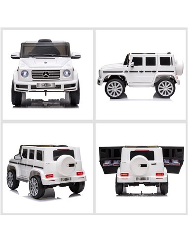HOMCOM Compatible 12V Battery-powered Kids Electric Ride On Car Mercedes Benz G500 Toy with Parental Remote Control Music Lights