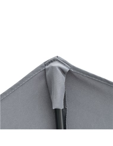 Outsunny 2m Half Parasol Market Umbrella Garden Balcony Parasol with Crank Handle, Cross Base, Double-Sided Canopy, Dark Grey 84