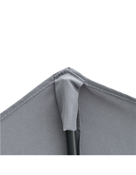Outsunny 2m Half Parasol Market Umbrella Garden Balcony Parasol with Crank Handle, Cross Base, Double-Sided Canopy, Dark Grey 84 - pic 50198 | FastDaddyshop