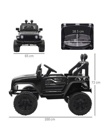 HOMCOM 12V Battery-powered 2 Motors Kids Electric Ride On Car Truck Off-road Toy with Parental Remote Control Horn Lights for 3- - pic 5020 | FastDaddyshop