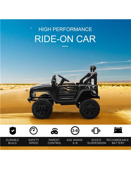 HOMCOM 12V Battery-powered 2 Motors Kids Electric Ride On Car Truck Off-road Toy with Parental Remote Control Horn Lights for 3- - pic 5021 | FastDaddyshop