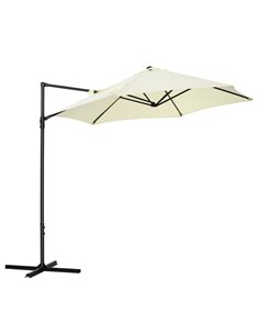 Outsunny 2.5M Garden Cantilever Parasol, Roma Patio Umbrella, Beige 84D-209V00BG