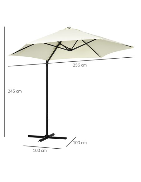 Outsunny 2.5M Garden Cantilever Parasol with 360° Rotation, Offset Roma Patio Umbrella Hanging Sun Shade Canopy Shelter with Cro - pic 50247 | FastDaddyshop