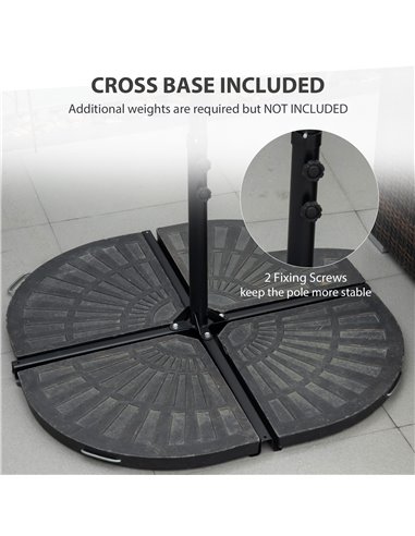 Outsunny 2.5M Garden Cantilever Parasol with 360° Rotation, Offset Roma Patio Umbrella Hanging Sun Shade Canopy Shelter with Cro
