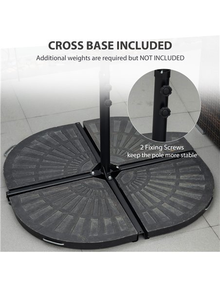 Outsunny 2.5M Garden Cantilever Parasol with 360° Rotation, Offset Roma Patio Umbrella Hanging Sun Shade Canopy Shelter with Cro - pic 50249 | FastDaddyshop