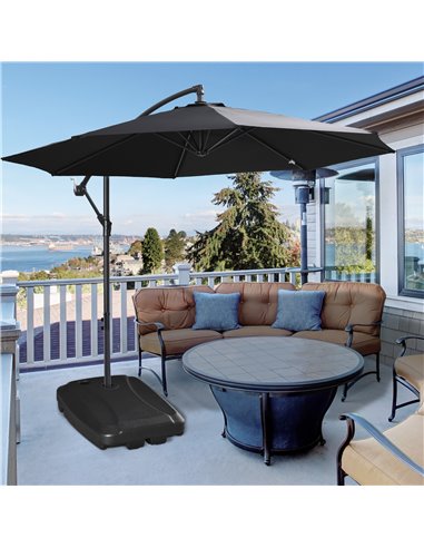 Outsunny 7kg Outdoor Portable Umbrella Base Stand, Black 84D-148