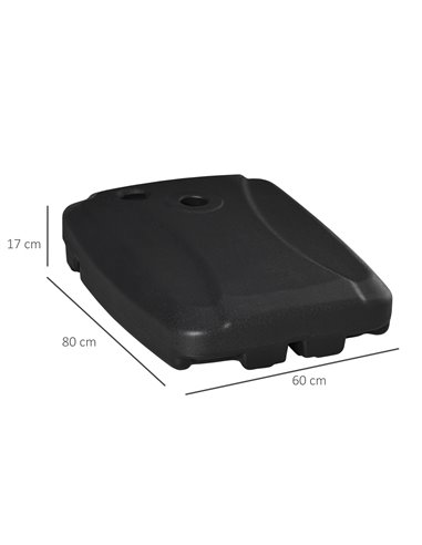 Outsunny 7kg Outdoor Umbrella Base Portable Umbrella Stand Weights for Cantilever Banana Parasol w/ Wheels, Water and Sand Fille