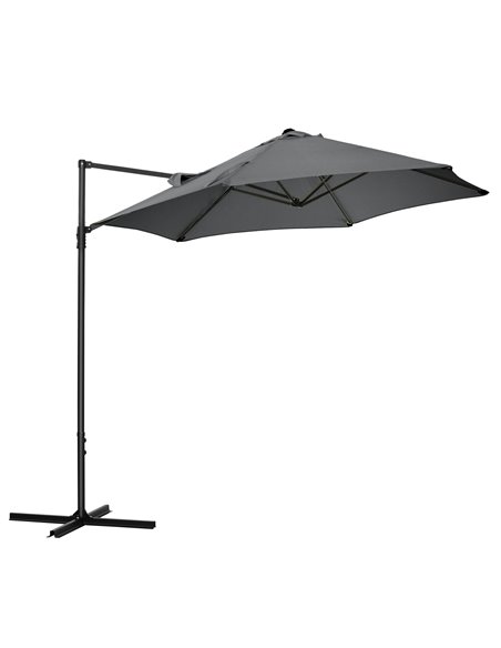 Outsunny 2.5M Garden Cantilever Parasol, Roma Patio Umbrella, Dark Grey 84D-209V00CG - pic 50263 | FastDaddyshop