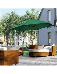 Outsunny 2.5M Garden Square Outdoor Umbrella, Green 84D-209V00GN 2