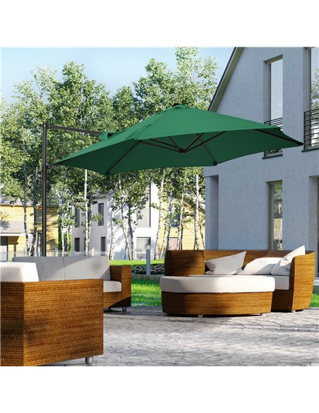 Outsunny 2.5M Garden Square Outdoor Umbrella, Green 84D-209V00GN - pic 50273 | FastDaddyshop