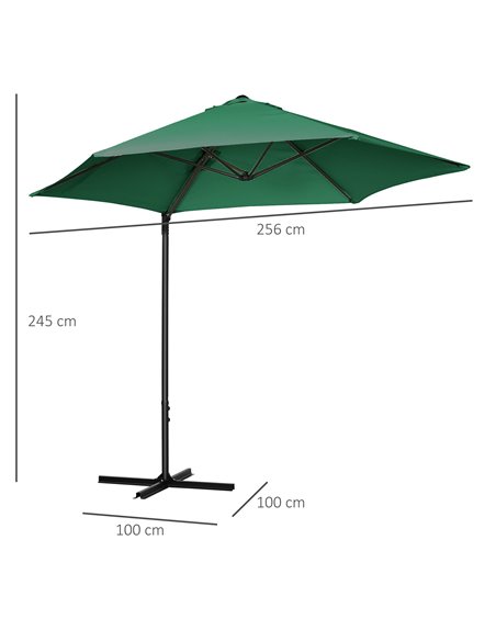 Outsunny 2.5M Garden Square Outdoor Umbrella with 360° Rotation, Offset Roma Patio Umbrella Hanging Sun Shade Canopy Shelter wit - pic 50274 | FastDaddyshop