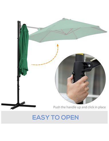 Outsunny 2.5M Garden Square Outdoor Umbrella with 360° Rotation, Offset Roma Patio Umbrella Hanging Sun Shade Canopy Shelter wit