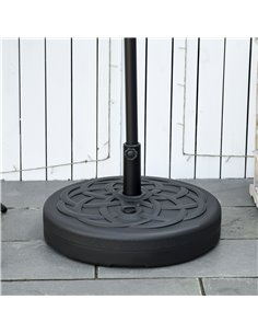 Outsunny Garden Parasol Base Holder, 25kg Water or 35kg Sand Filled, Black 84D-226V00BK 2
