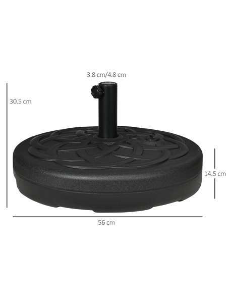 Outsunny Garden Parasol Base Holder, Outdoor Market Umbrella Stand Weight with Built-In Handle, 25kg Water or 35kg Sand Filled,  - pic 50283 | FastDaddyshop