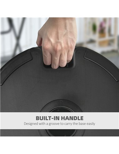 Outsunny Garden Parasol Base Holder, Outdoor Market Umbrella Stand Weight with Built-In Handle, 25kg Water or 35kg Sand Filled, 