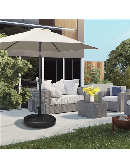 Outsunny Garden Parasol Base Holder, Outdoor Market Umbrella Stand Weight with Built-In Handle, 25kg Water or 35kg Sand Filled,  - pic 50288 | FastDaddyshop