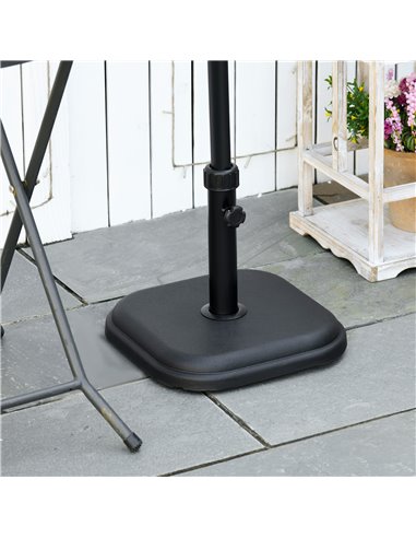Outsunny 11kg Concrete Garden Parasol Base Holder, Square Outdoor Table Umbrella Stand Weight, Black 84D-249V00BK