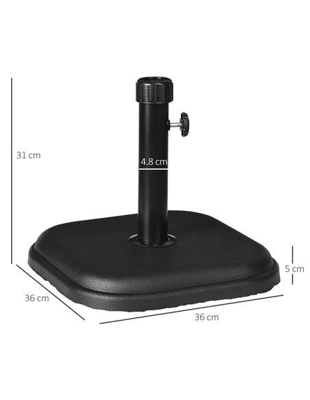 Outsunny 11kg Concrete Garden Parasol Base Holder, Square Outdoor Table Umbrella Stand Weight, Black 84D-249V00BK - pic 50292 | FastDaddyshop