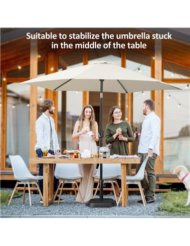 Outsunny 11kg Concrete Garden Parasol Base Holder, Square Outdoor Table Umbrella Stand Weight, Black 84D-249V00BK