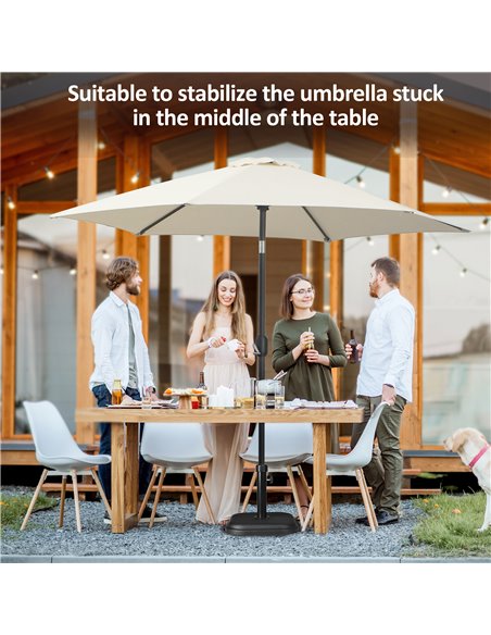 Outsunny 11kg Concrete Garden Parasol Base Holder, Square Outdoor Table Umbrella Stand Weight, Black 84D-249V00BK - pic 50293 | FastDaddyshop