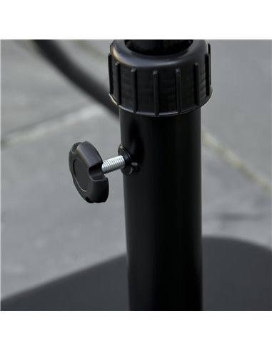 Outsunny 11kg Concrete Garden Parasol Base Holder, Square Outdoor Table Umbrella Stand Weight, Black 84D-249V00BK