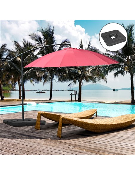 Outsunny Umbrella Weights for Cantilever Parasols, Set of 2 Heavy Duty Parasol Base Weights, 110kg Sand or 70kg Water Filled, Bl - pic 50318 | FastDaddyshop