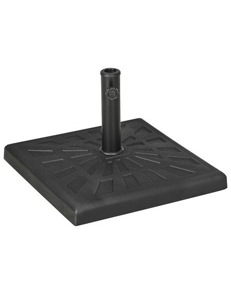 Outsunny 19kg Resin Garden Parasol Base Holder, Black 84D-228V00BK - pic 50326 | FastDaddyshop
