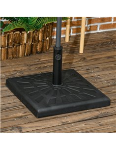 Outsunny 19kg Resin Garden Parasol Base Holder, Black 84D-228V00BK 2