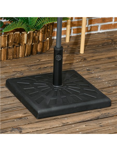 Outsunny 19kg Resin Garden Parasol Base Holder, Black 84D-228V00BK - pic 50327 | FastDaddyshop