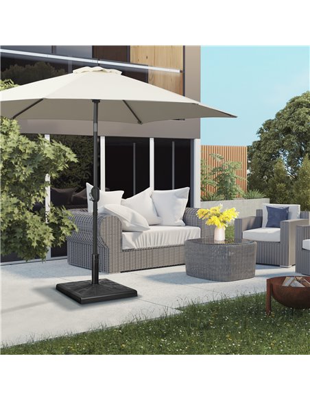 Outsunny 19kg Resin Garden Parasol Base Holder, Square Outdoor Market Umbrella Stand Weight for Poles of Φ32mm, Φ38mm, and Φ48mm - pic 50331 | FastDaddyshop