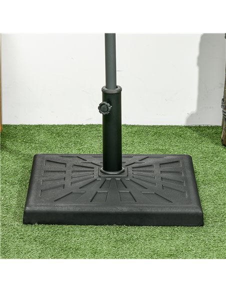 Outsunny 19kg Resin Garden Parasol Base Holder, Square Outdoor Market Umbrella Stand Weight for Poles of Φ32mm, Φ38mm, and Φ48mm - pic 50332 | FastDaddyshop