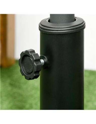 Outsunny 19kg Resin Garden Parasol Base Holder, Square Outdoor Market Umbrella Stand Weight for Poles of Φ32mm, Φ38mm, and Φ48mm