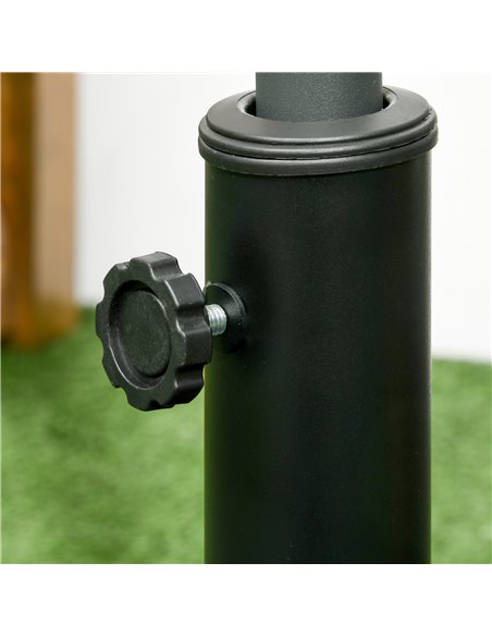 Outsunny 19kg Resin Garden Parasol Base Holder, Square Outdoor Market Umbrella Stand Weight for Poles of Φ32mm, Φ38mm, and Φ48mm - pic 50333 | FastDaddyshop