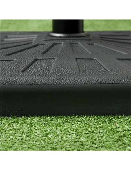 Outsunny 19kg Resin Garden Parasol Base Holder, Square Outdoor Market Umbrella Stand Weight for Poles of Φ32mm, Φ38mm, and Φ48mm - pic 50334 | FastDaddyshop