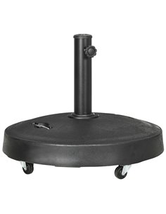 Outsunny Resin Garden Parasol Base with Wheels, Black 84D-213V00BK