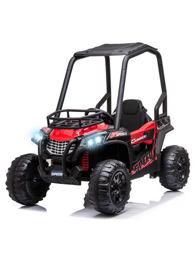 HOMCOM 12V Battery-powered Kids Electric Ride On Car Off-road UTV Toy 3-6 km/h with High Roof Parental Remote Control Lights MP3