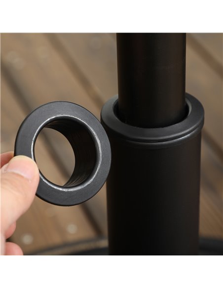 Outsunny 18kg Resin Garden Parasol Base, Round Outdoor Market Umbrella Stand Weight for Poles of Φ38mm to Φ48mm, Bronze 84D-212V - pic 50359 | FastDaddyshop